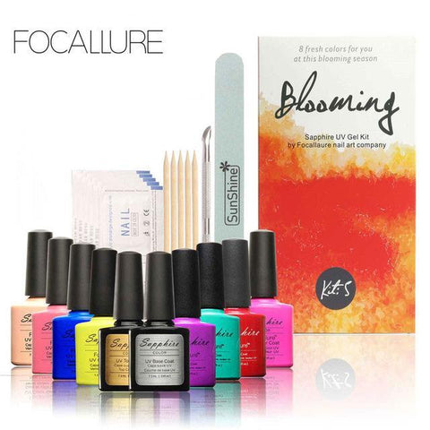 Pro Soak-off Nail Gel Polish Starter Kit 8 Colors